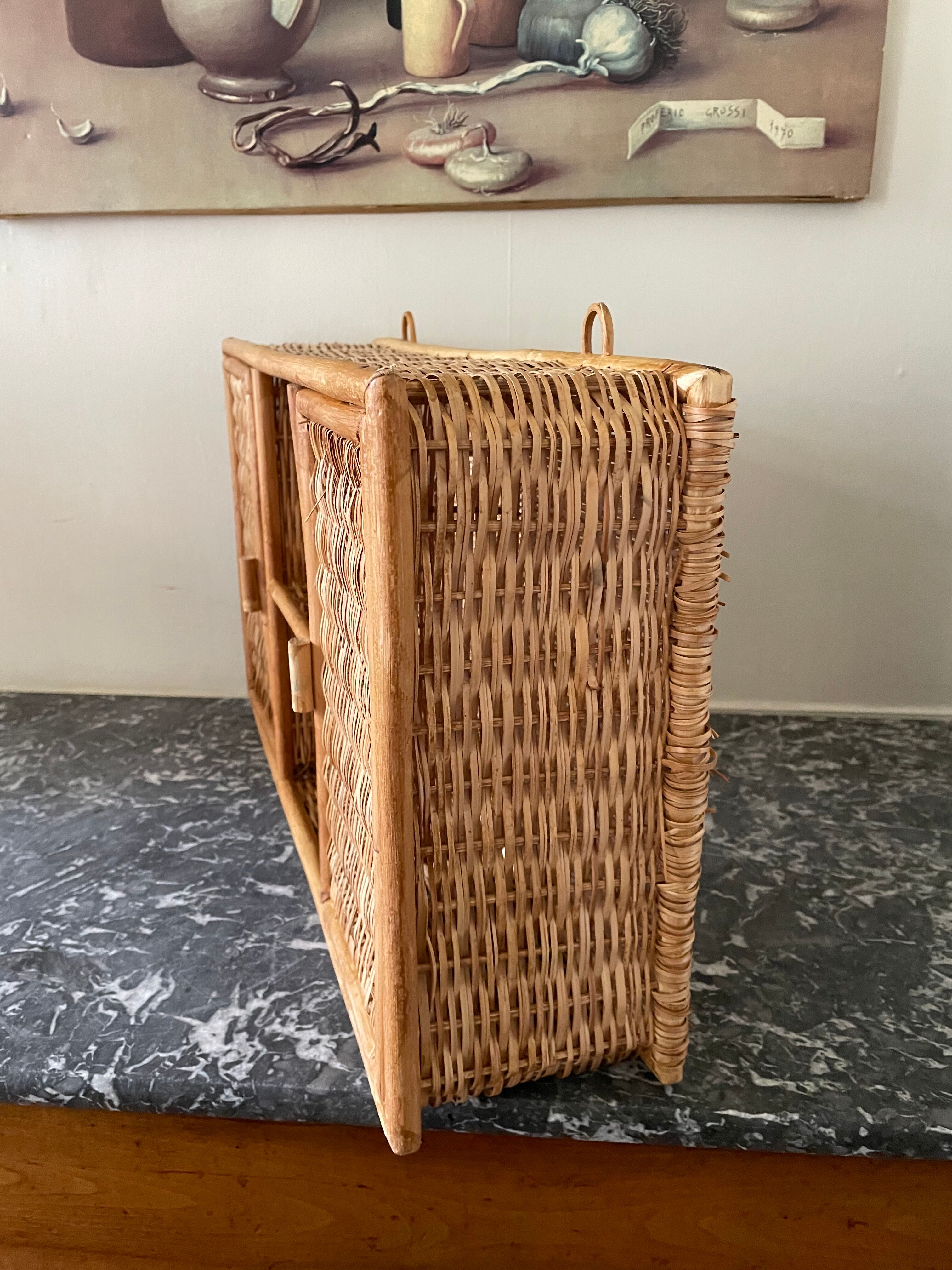 Bamboo and rattan shelf 2 doors