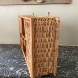 Bamboo and rattan shelf 2 doors