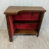 Brutalist bar counter in solid elm