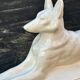 Chien art déco en faïence craquelée