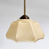 Curved glass Art Deco ceiling lamp, 1930s