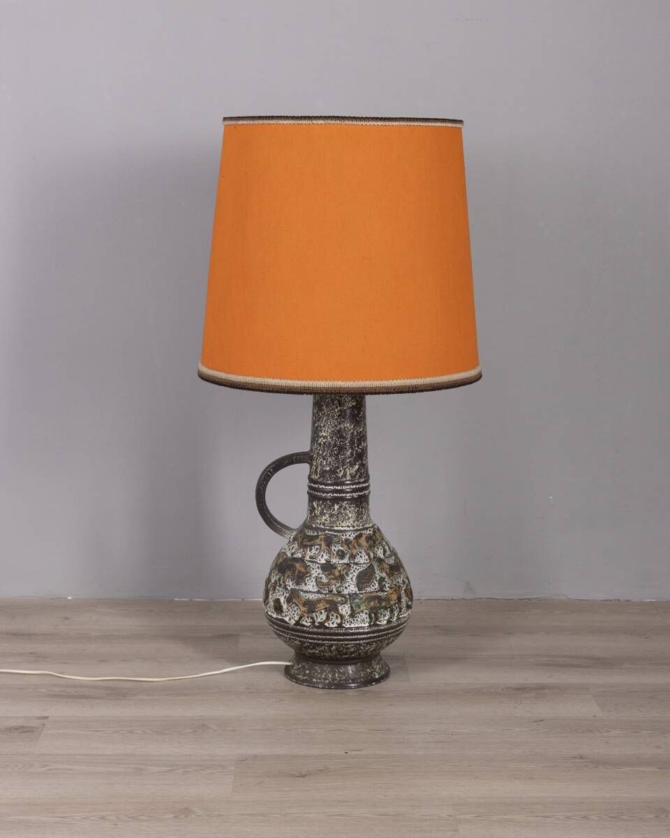 Vintage 1960s ceramic floor lamp, west germany design