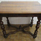 Louis XIII desk table, walnut, Swiss model.