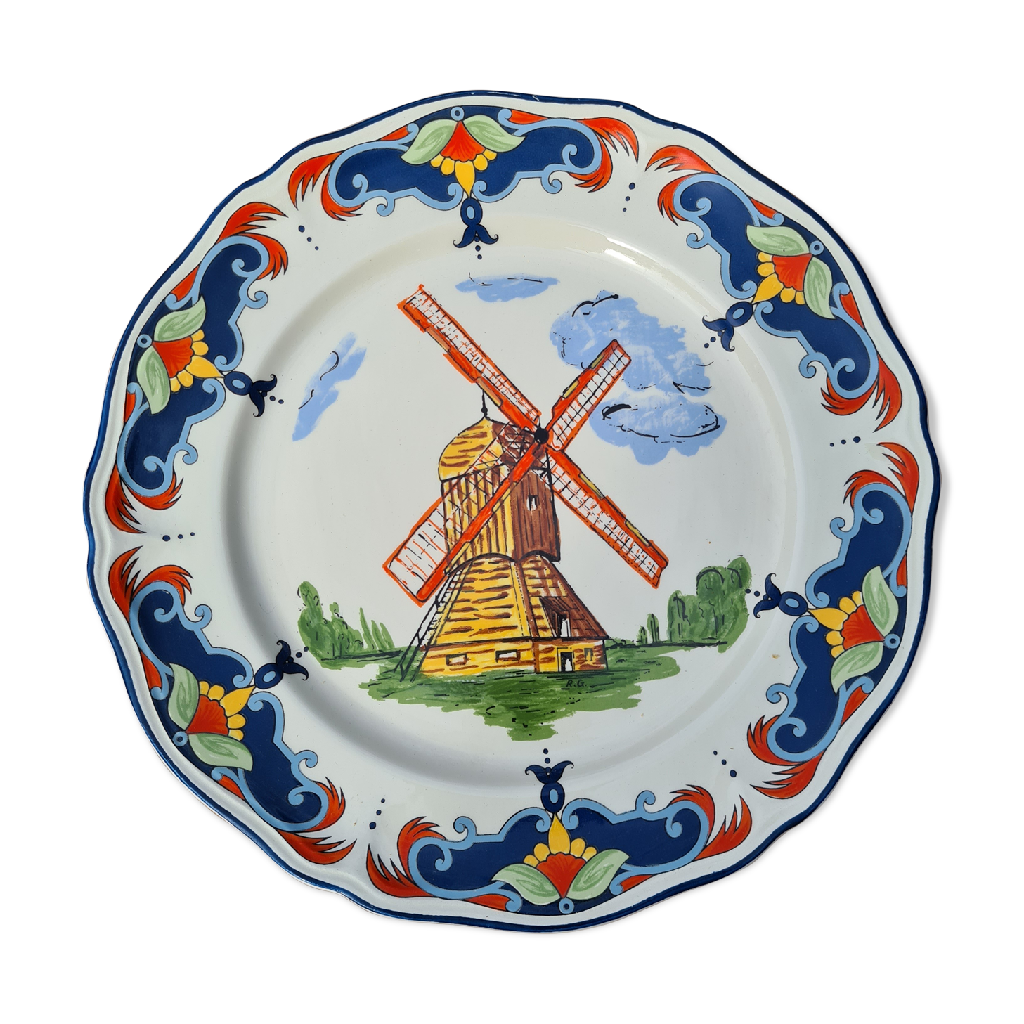 Assiette ancienne "Moulin des loups 1880" collection Lille motif "Le Moulin"
