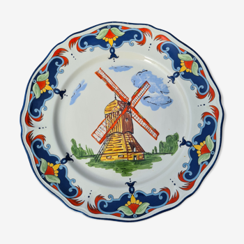 Assiette ancienne "Moulin des loups 1880" collection Lille motif "Le Moulin"