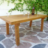 Massive elm coffee table of brutalist spirit