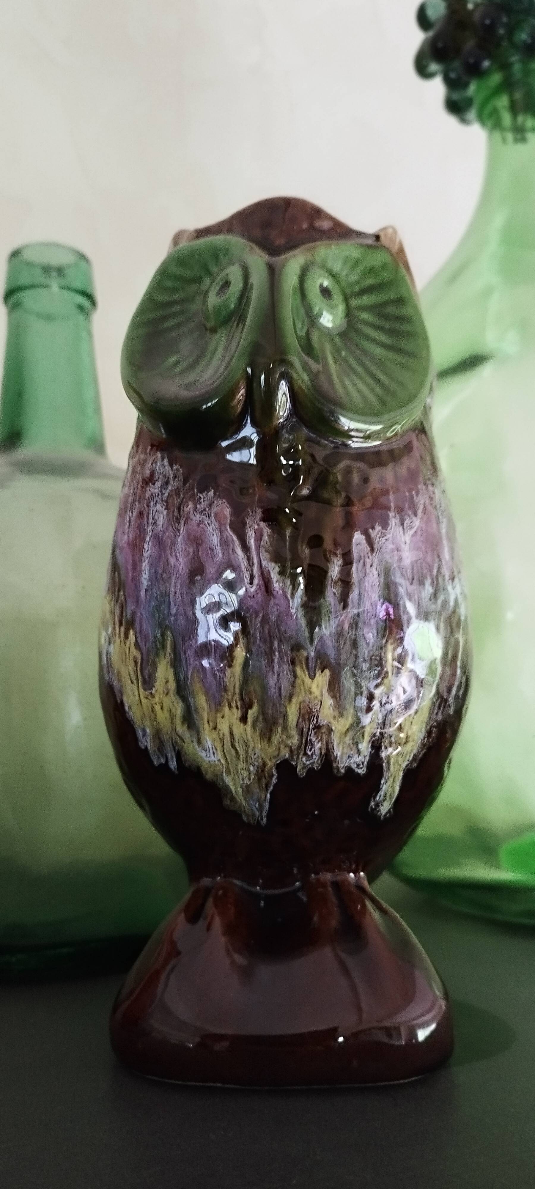 Ceramic owl pitcher from Vallauris