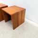 Pair of Maison Regain bedside tables in solid elm, France 1970