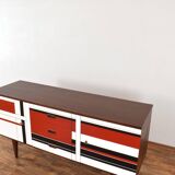 Mid-Century Walnut Sideboard with Hand-Painted Pattern, 1960s.