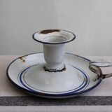 Old enamel candle holder