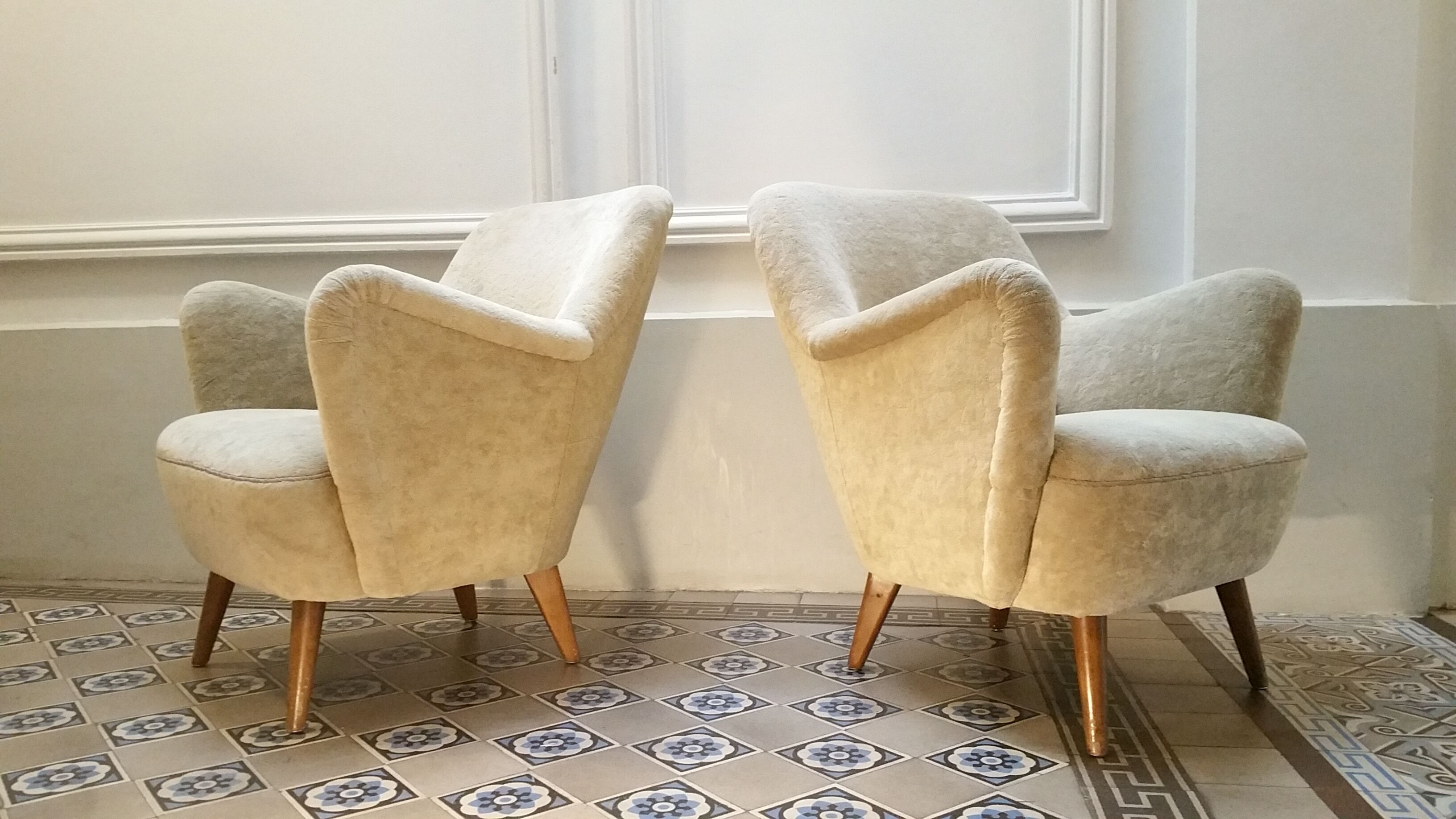 Pair of chairs 50s organic design vintage