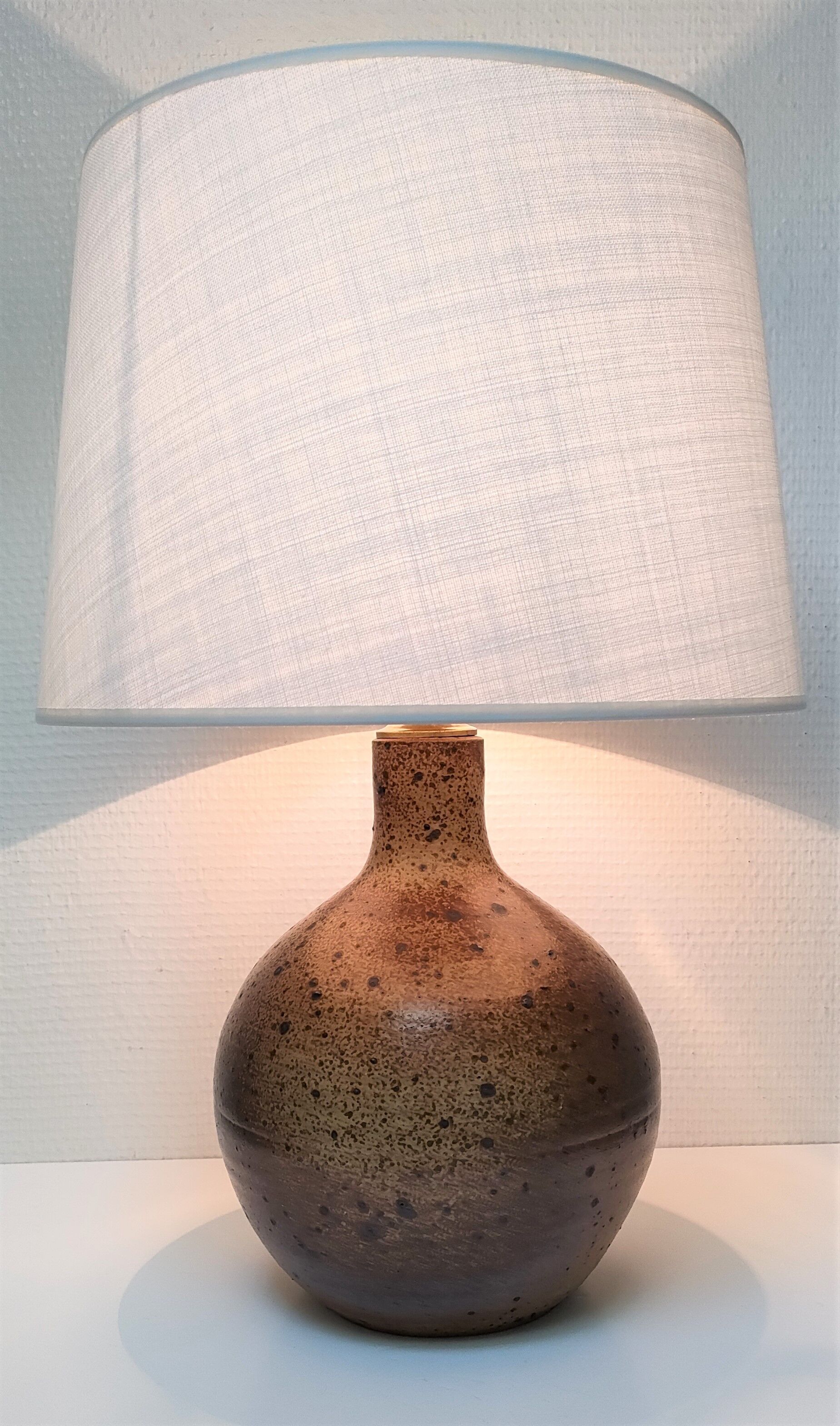 Lamp foot sandstone pyrity vintage height 31 cm