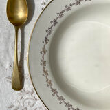 6 opaque porcelain soup plates from Digoin, "Suzy" model