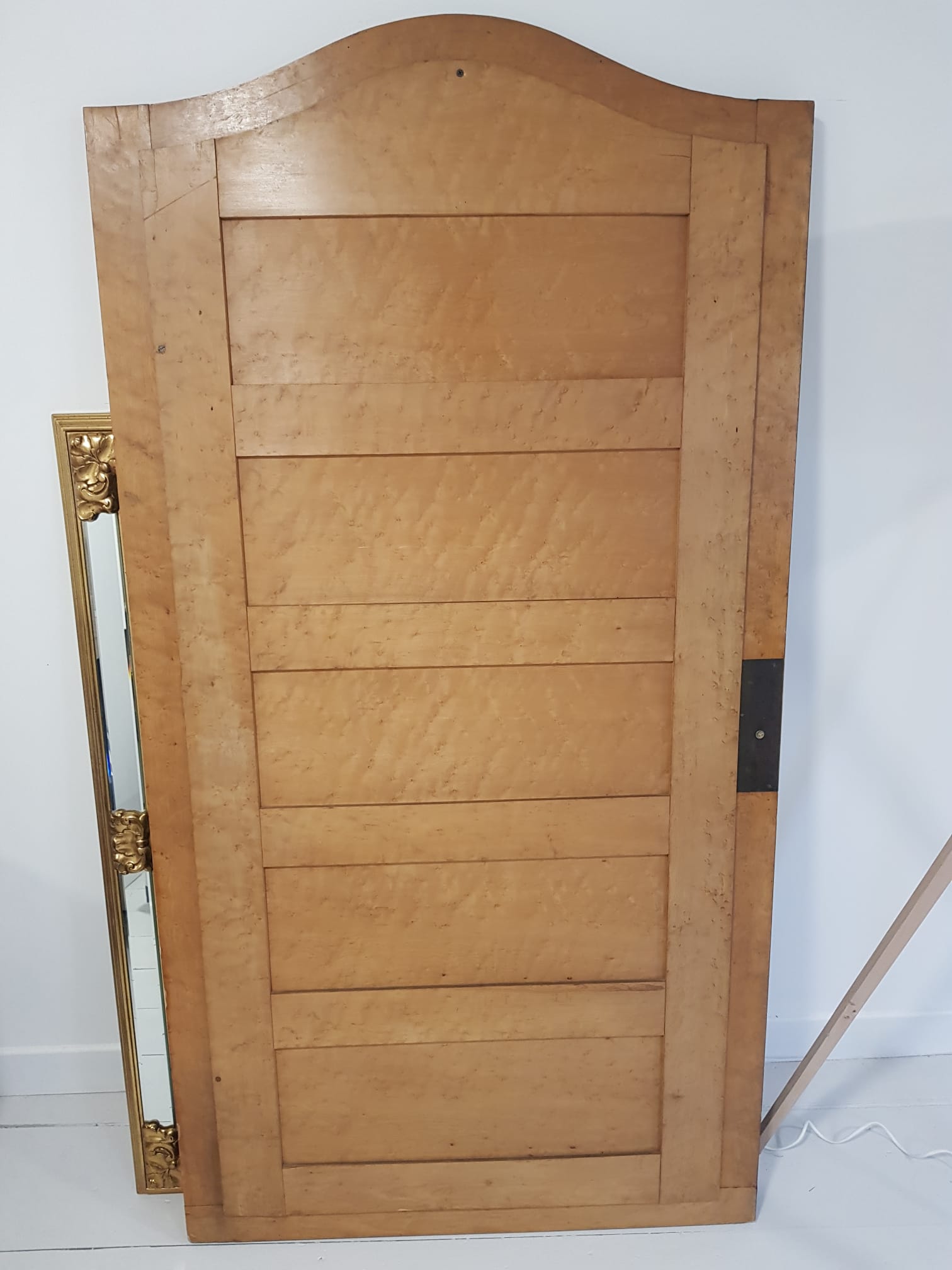 Beveled mirror in elm burl 163cm×65 cm