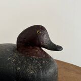 Duck caller in polychrome carved wood, early 20th century folk art