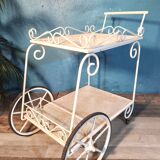 Chariot desserte métal perforé 1950s