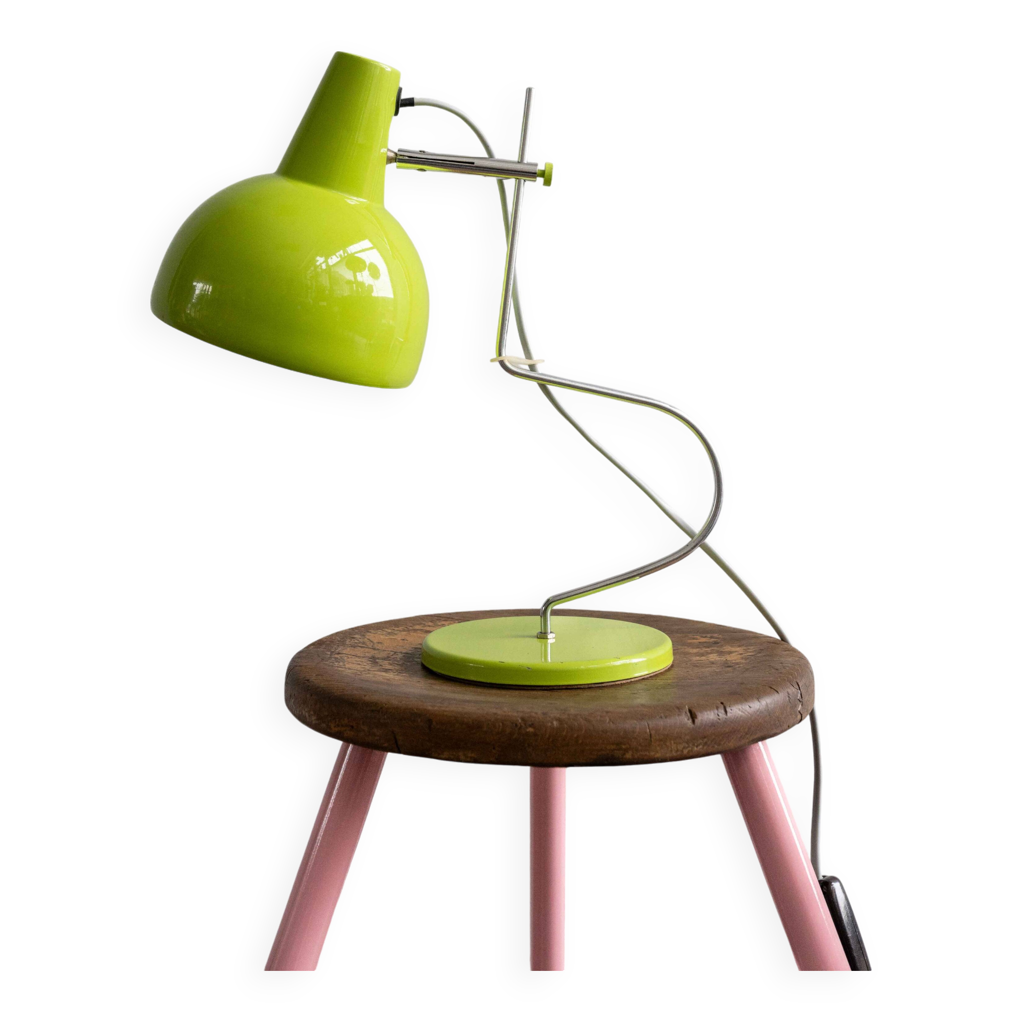 Vintage Green Czechoslovak Table Lamp By Lidokov, 1970s
