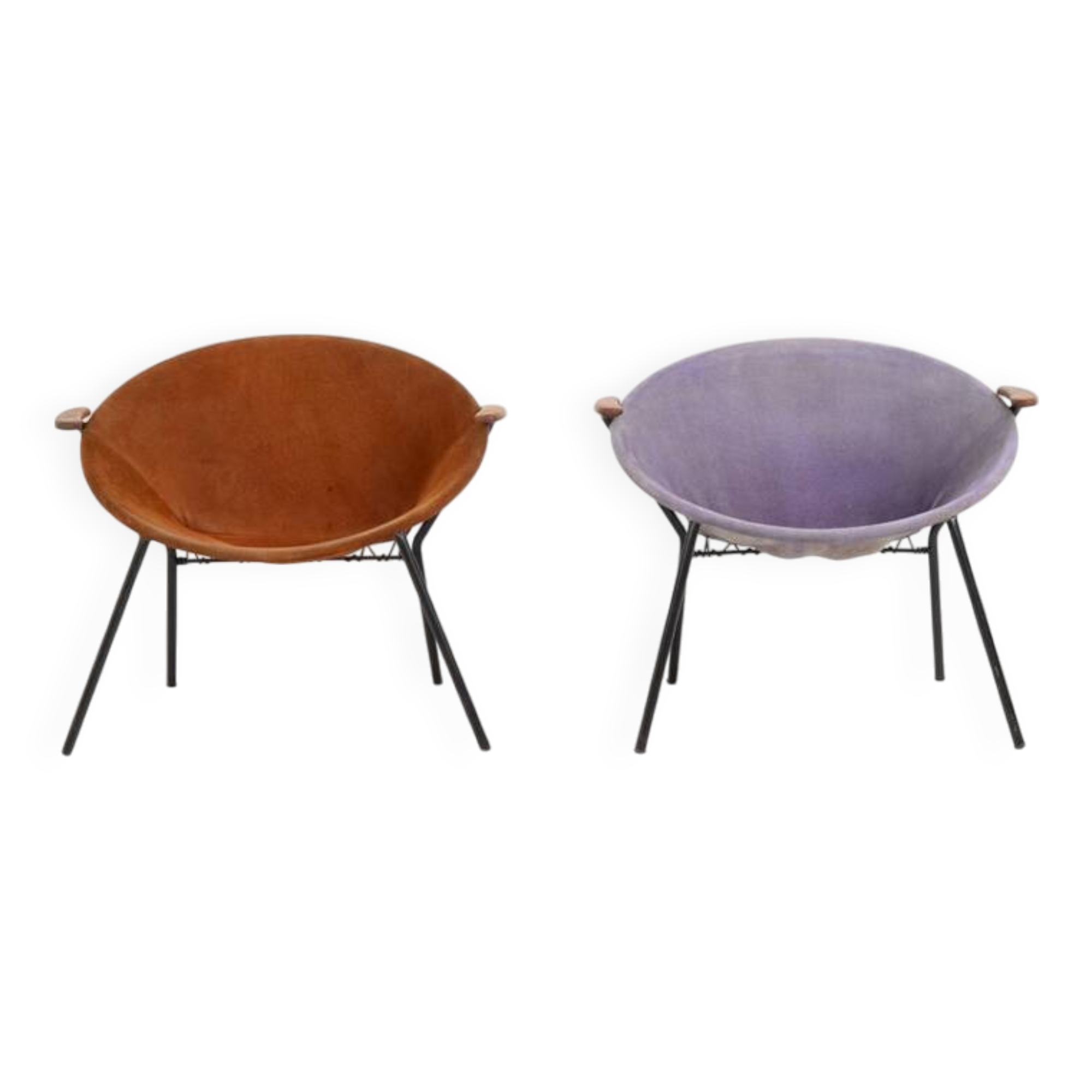 Paire de chaises « Balloon » de Hans Olsen pour Lea Design (Danemark, années 1950).