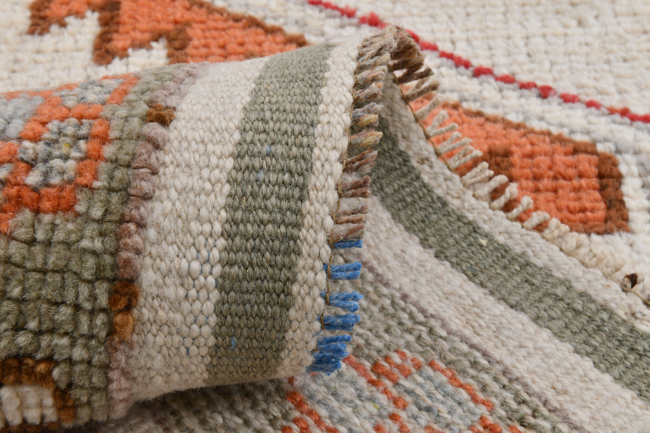 3x11 geometric oushak runner rug,97x348cm