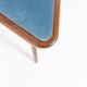 Set of two triangular blue velvet stools from the 20th century, Europe, 1960s.