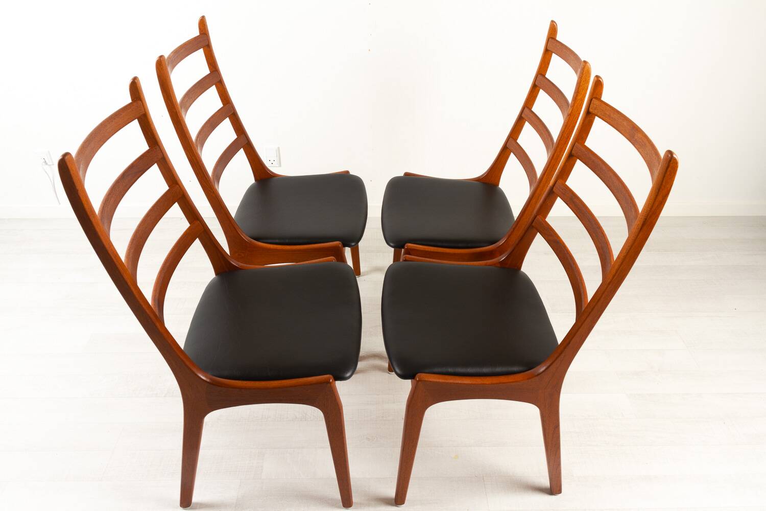 Vintage Danish Teak High-Back Dining Chairs by Korup Stolefabrik, 1960s, Set of 4