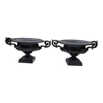 Pair of cast iron vases “Chambord” model