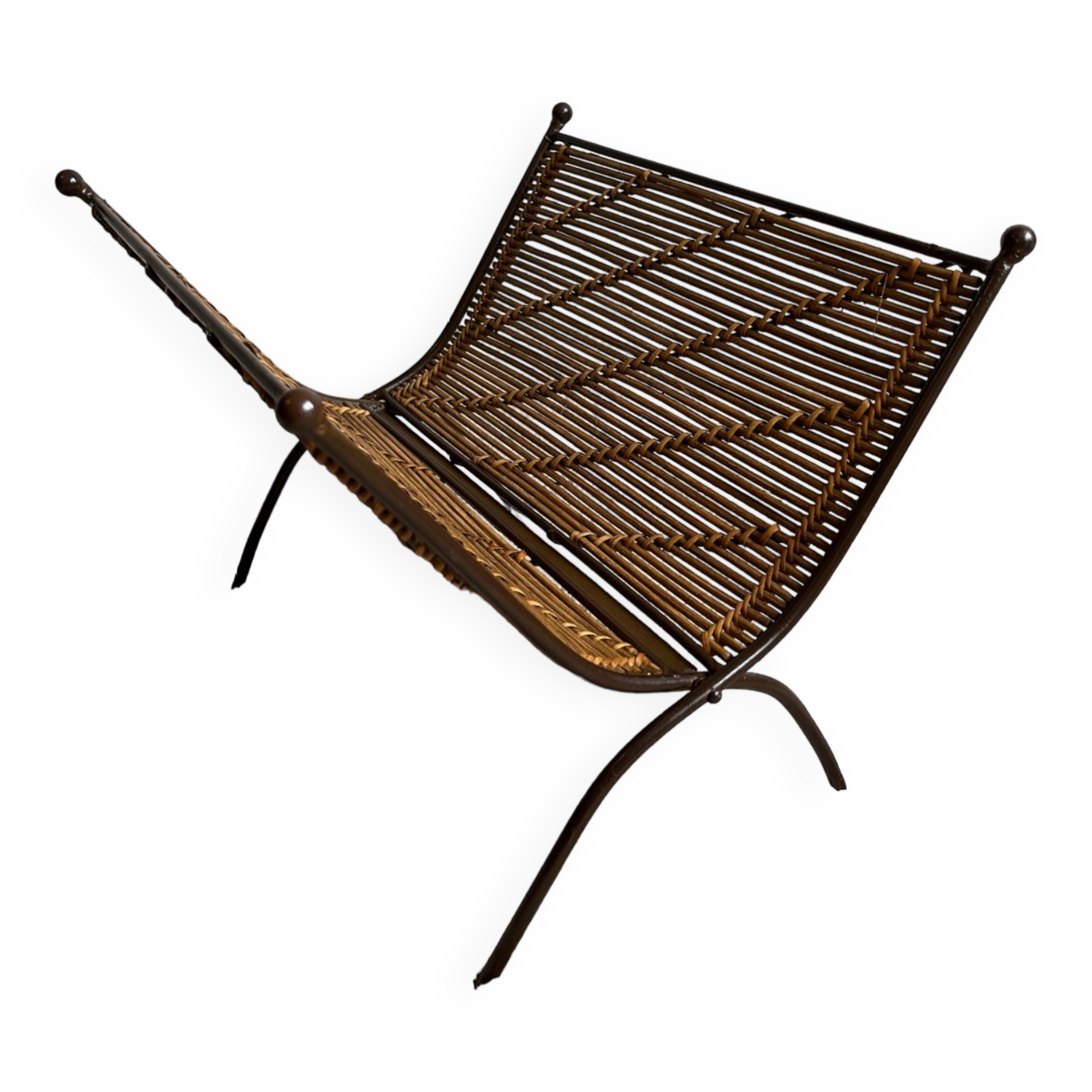 Foldable metal and wicker rattan magazine door