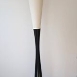 Vintage black and white conical floor lamp