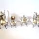 Antique coffee service, teapot and coffee pot in silver-plated metal with acanthus leaf decoration - silversmith A. Frenais.