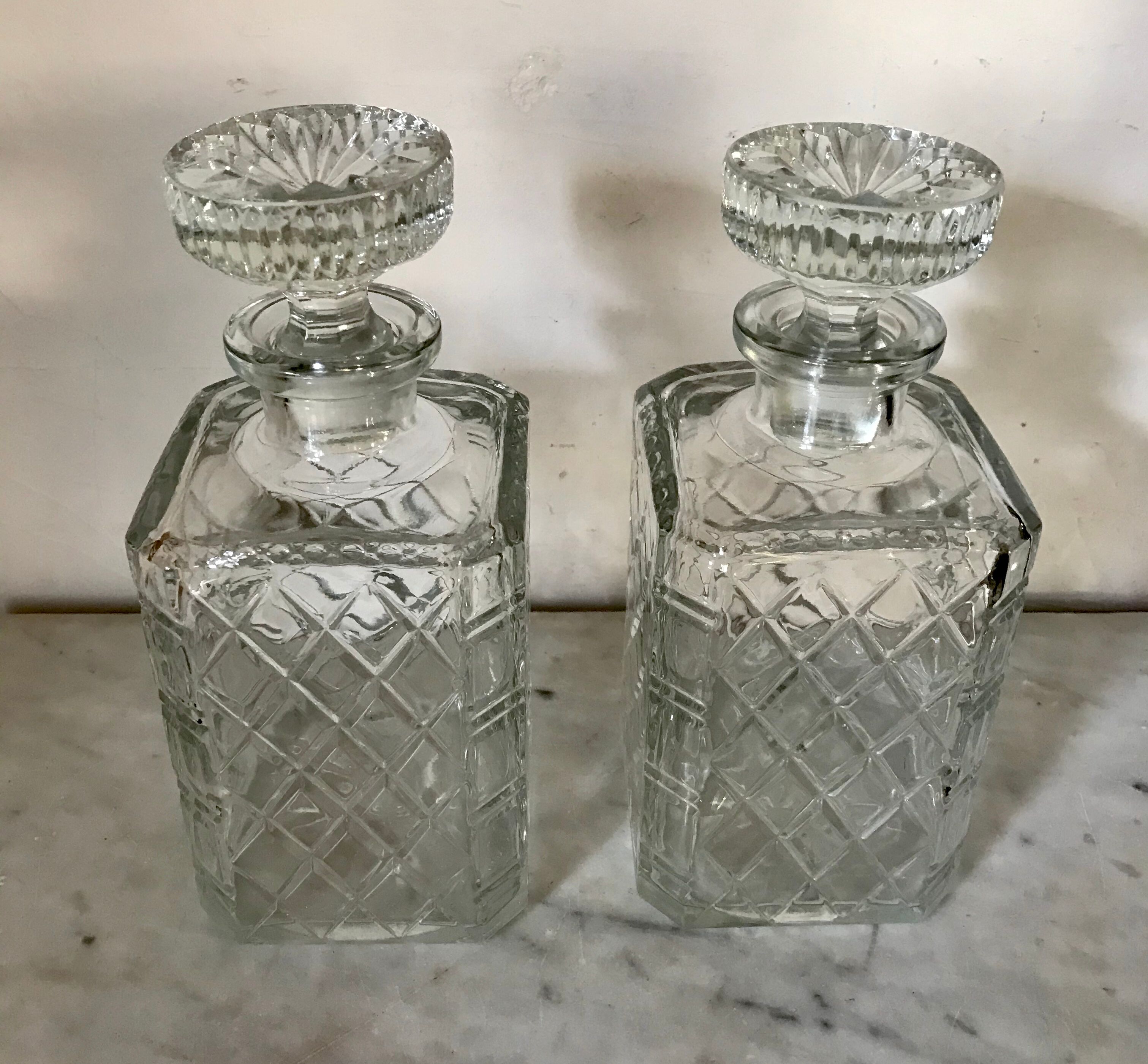 Crystal whisky carafes