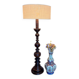 "Colonial" floor lamp in solid wood - 1960.