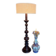 "Colonial" floor lamp in solid wood - 1960.