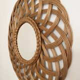 mirror in rattan