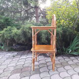 Nightstand wood and rattan