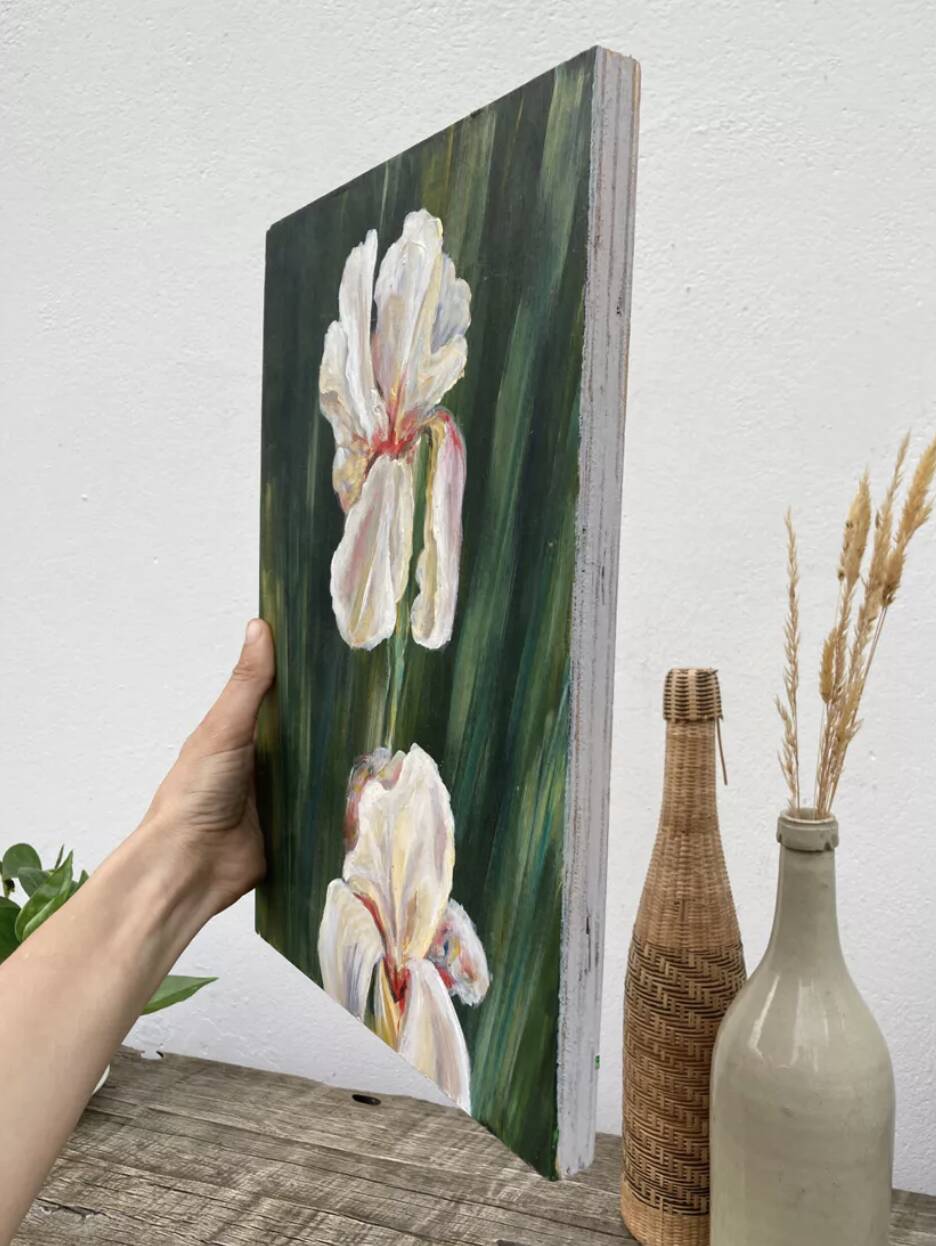 Floral painting on panel