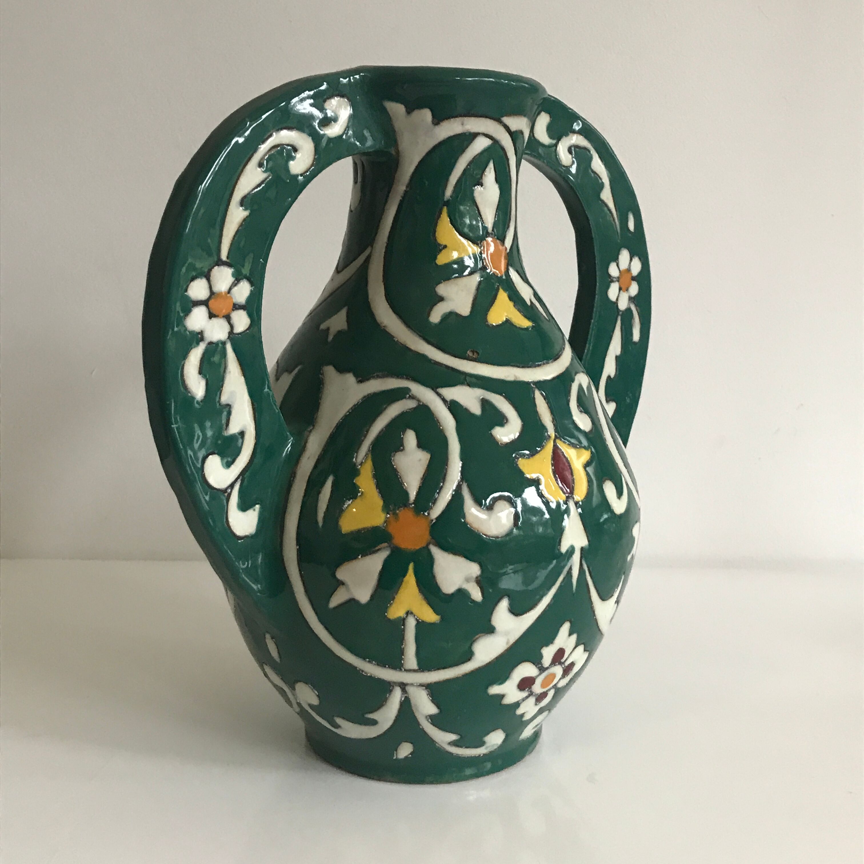 Nabeul pottery handle vase