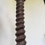 Paire de piédestal colonnes vis de pressage chêne 1900
