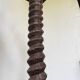Pair of pedestal columns with oak pressing screws, 1900