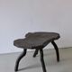 Wabi-sabi rustic dark wood side table | Belgium | Vintage