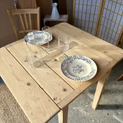 Folding wooden table