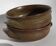 2 Handcrafted green-brown stoneware bowls signed