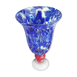 Superb Vintage Vase Piedouche Blue Molded