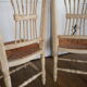 Pair of chairs of nurse provençal, straw white patina