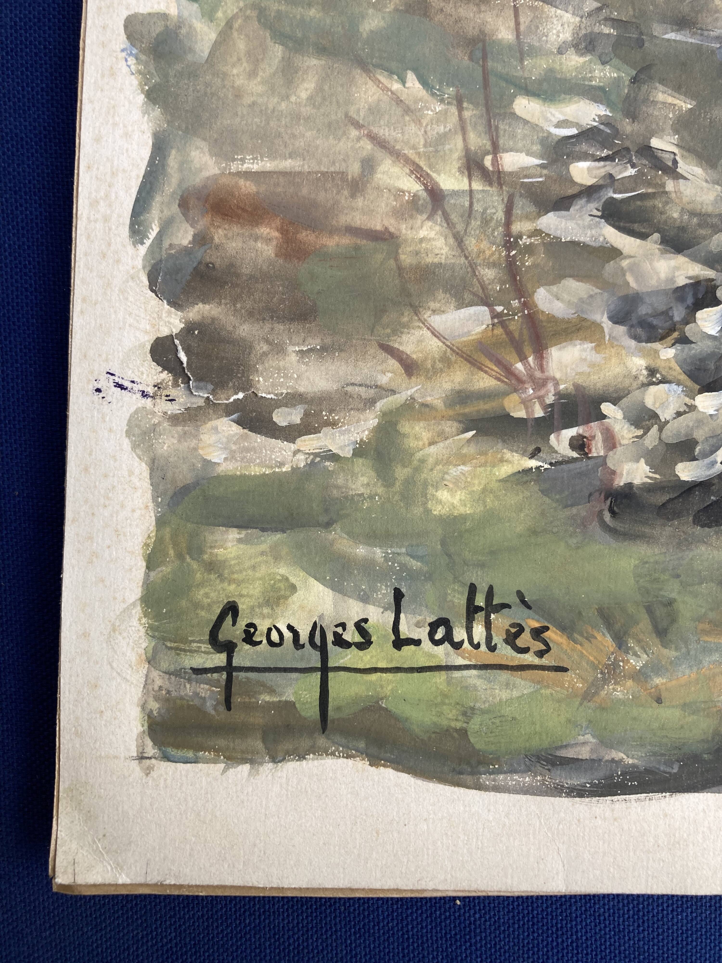 Georges lattès (1907-1989), gennevilliers station, watercolor and gouache