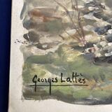 Georges lattès (1907-1989), gennevilliers station, watercolor and gouache