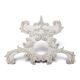 Large rococo fronton in stucco and carved wood, patinated white with an oculus.