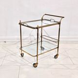 Golden metal serving with removable trays