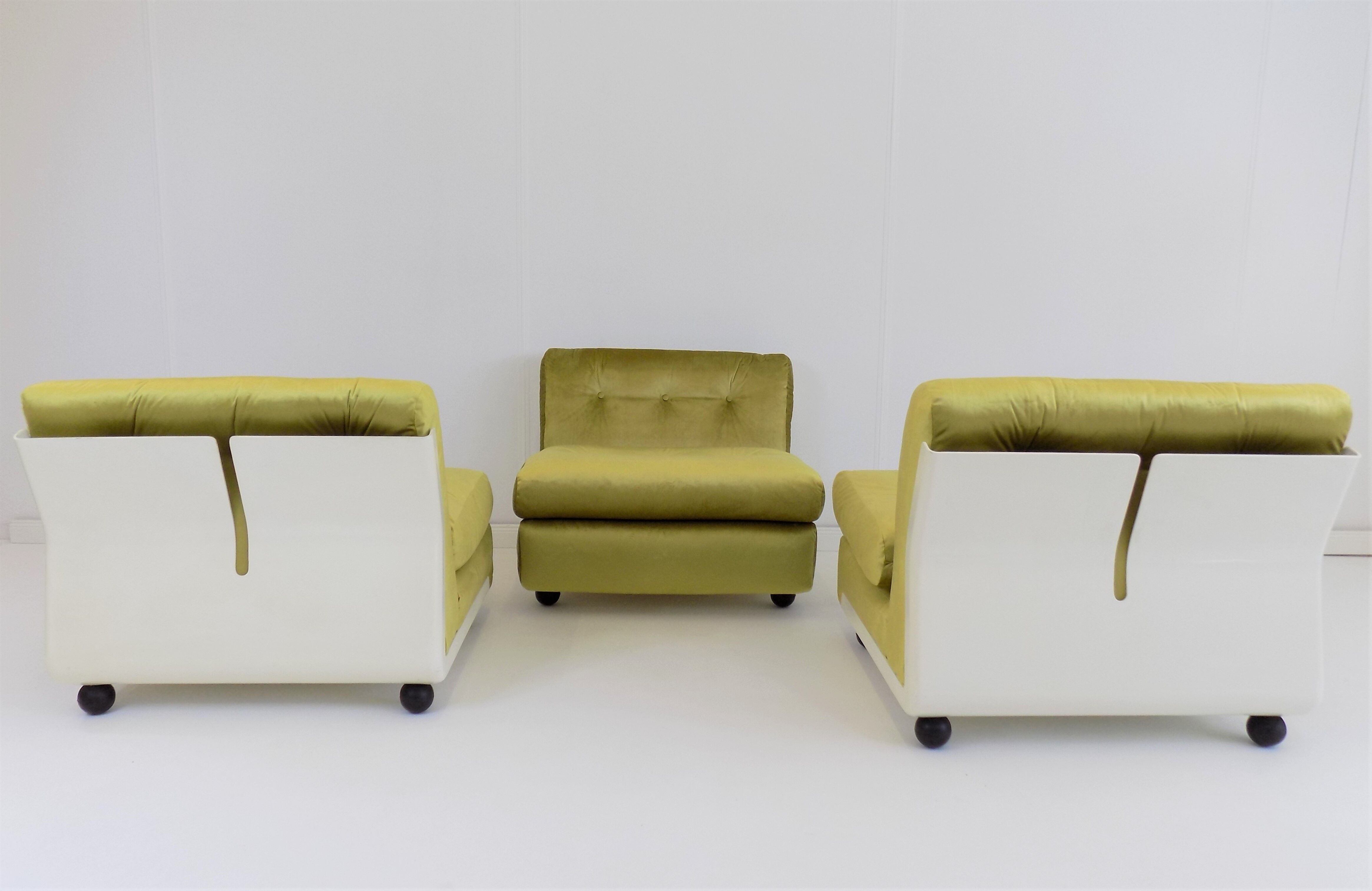 Ensemble de 3 chauffeuses par Mario Bellini, C&B Italia Amanta