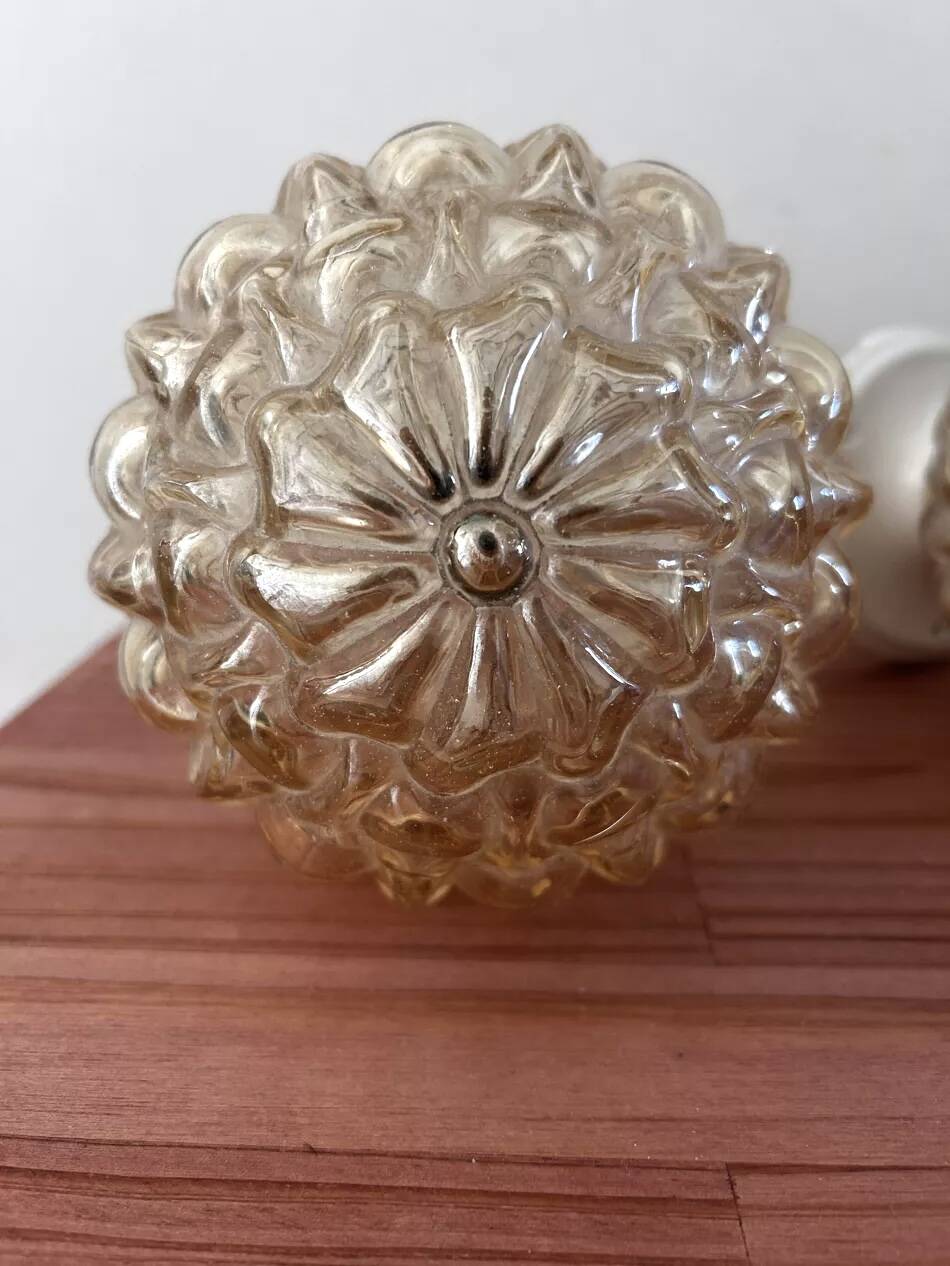 Pair of gold glass globe wall lights