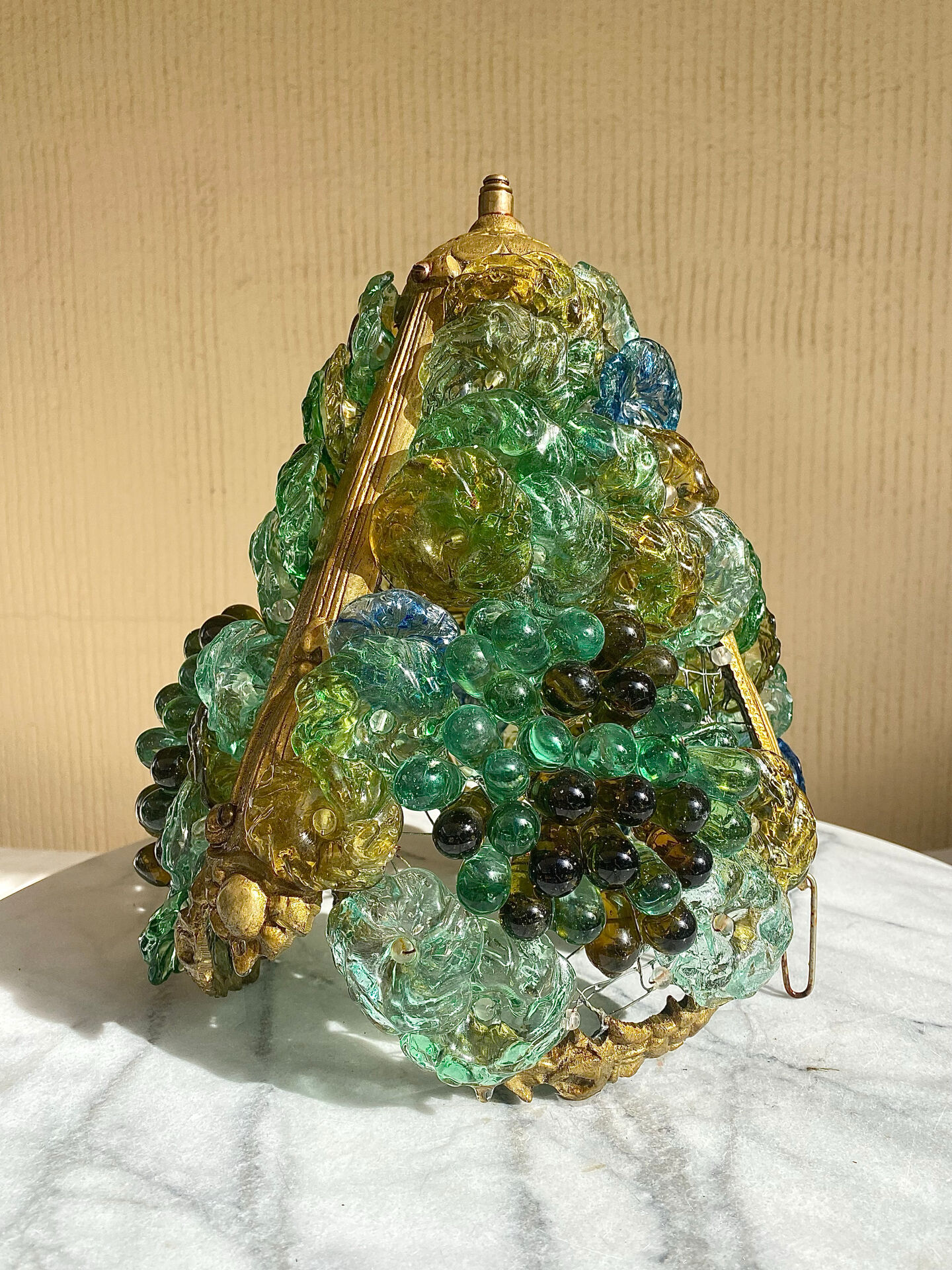 Abat-jour grappe de raisins en verre de Murano, années 50